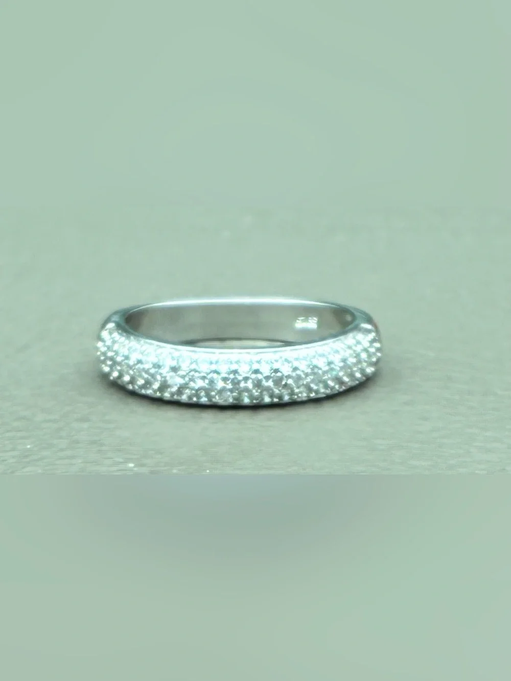 Silver Pavé Crystal Band Ring in Silver